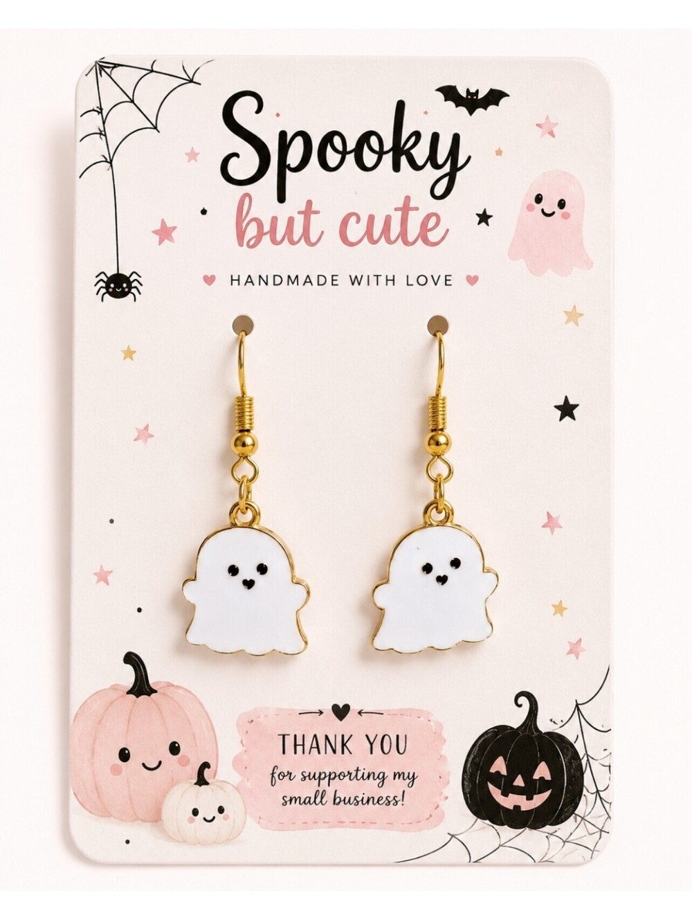 Cute Halloween Ghost Fun Trick-or-treat Hypoallergenic Earrings